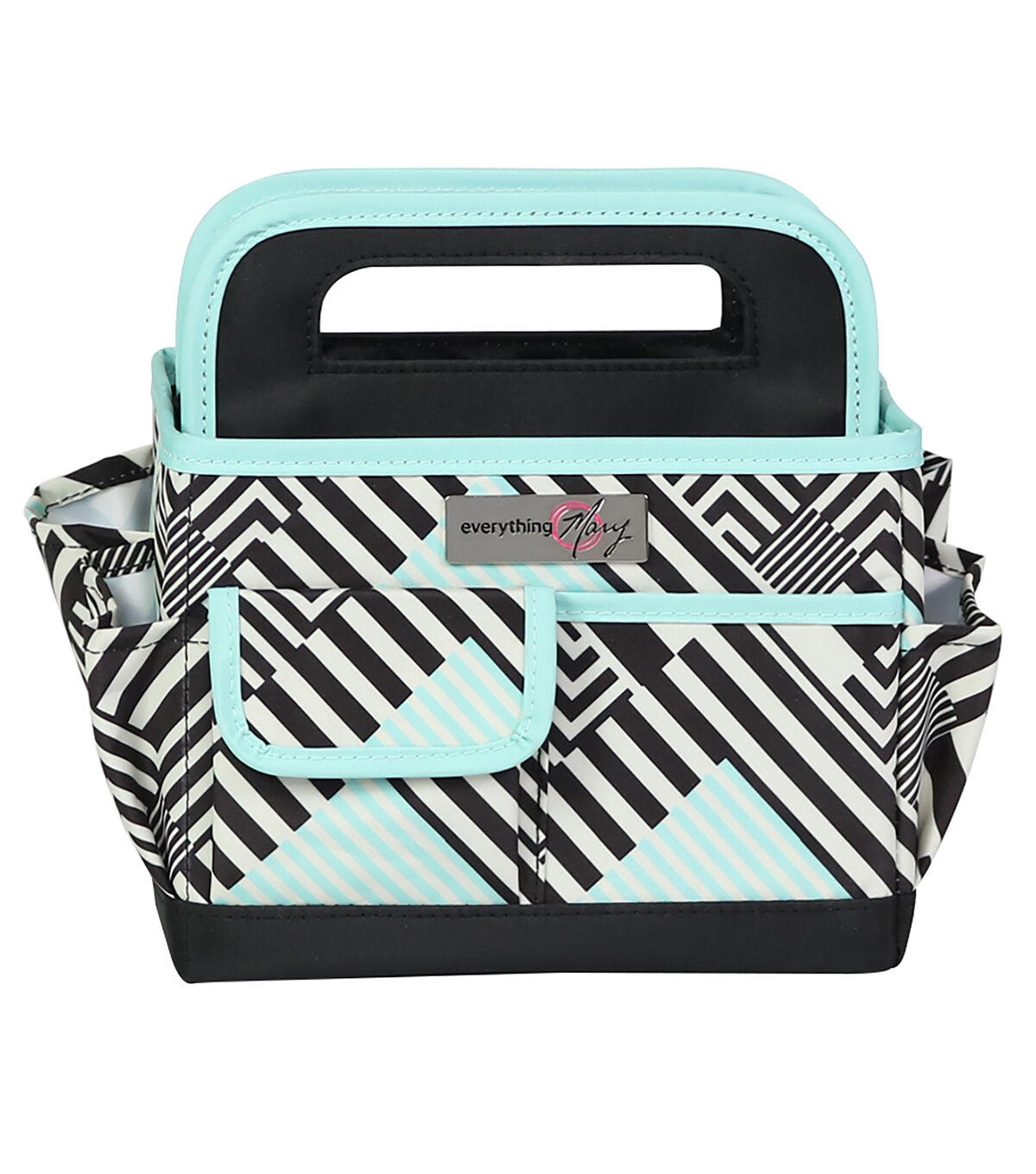 Everything Mary 8 Teal & Black Geometric Collapsible Craft Caddy