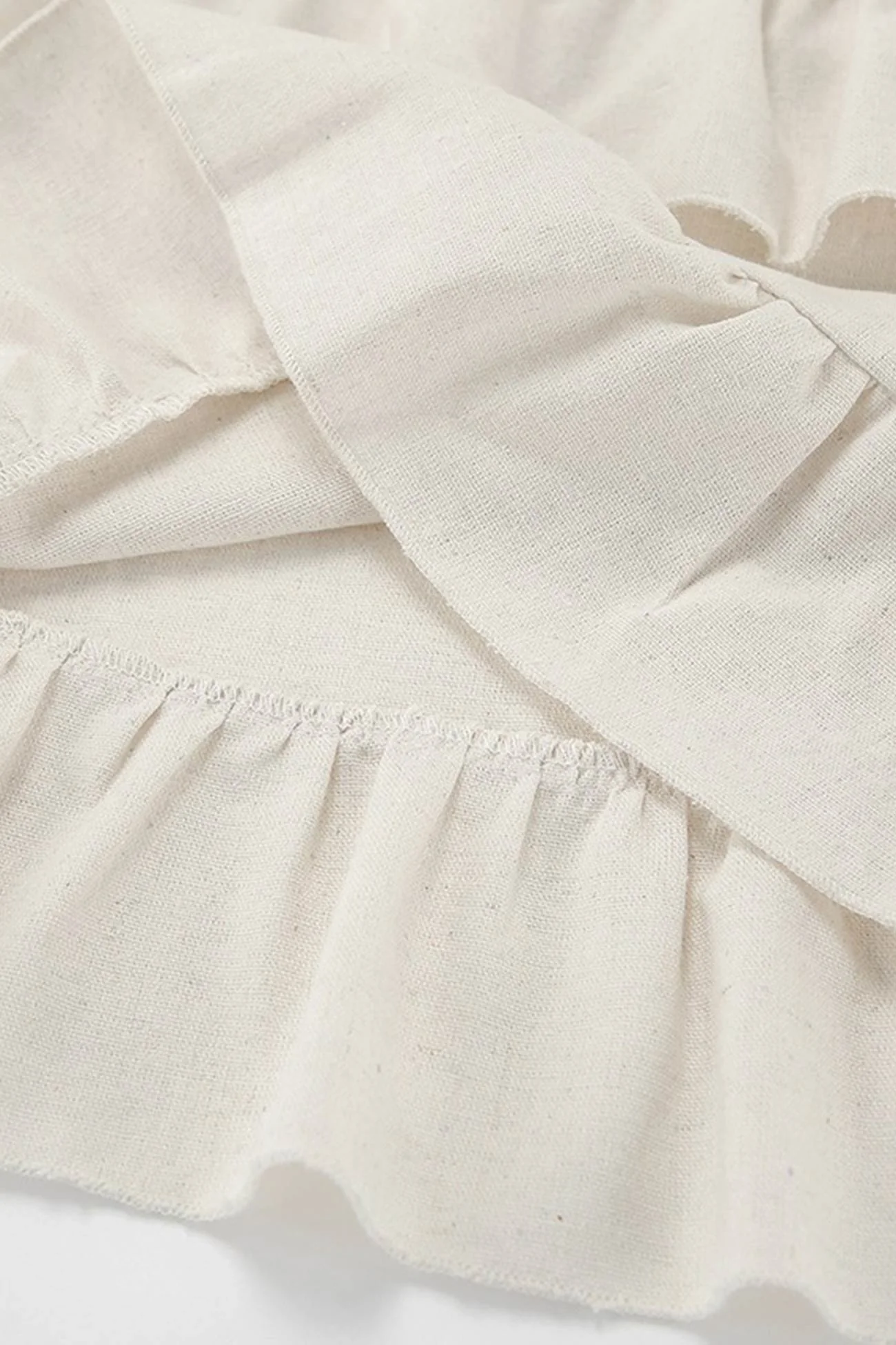 Halter Neck Tiered Cotton Linen Mini Dress