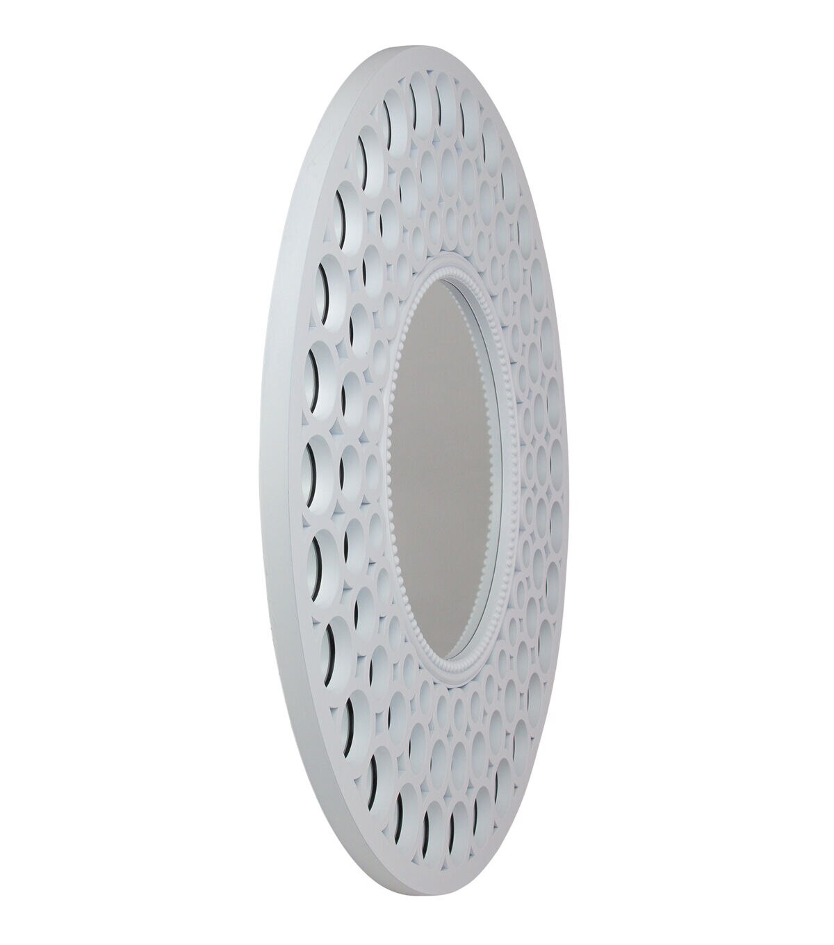 Northlight 24.75 White Glamorous Cascading Orbs Round Wall Mirror