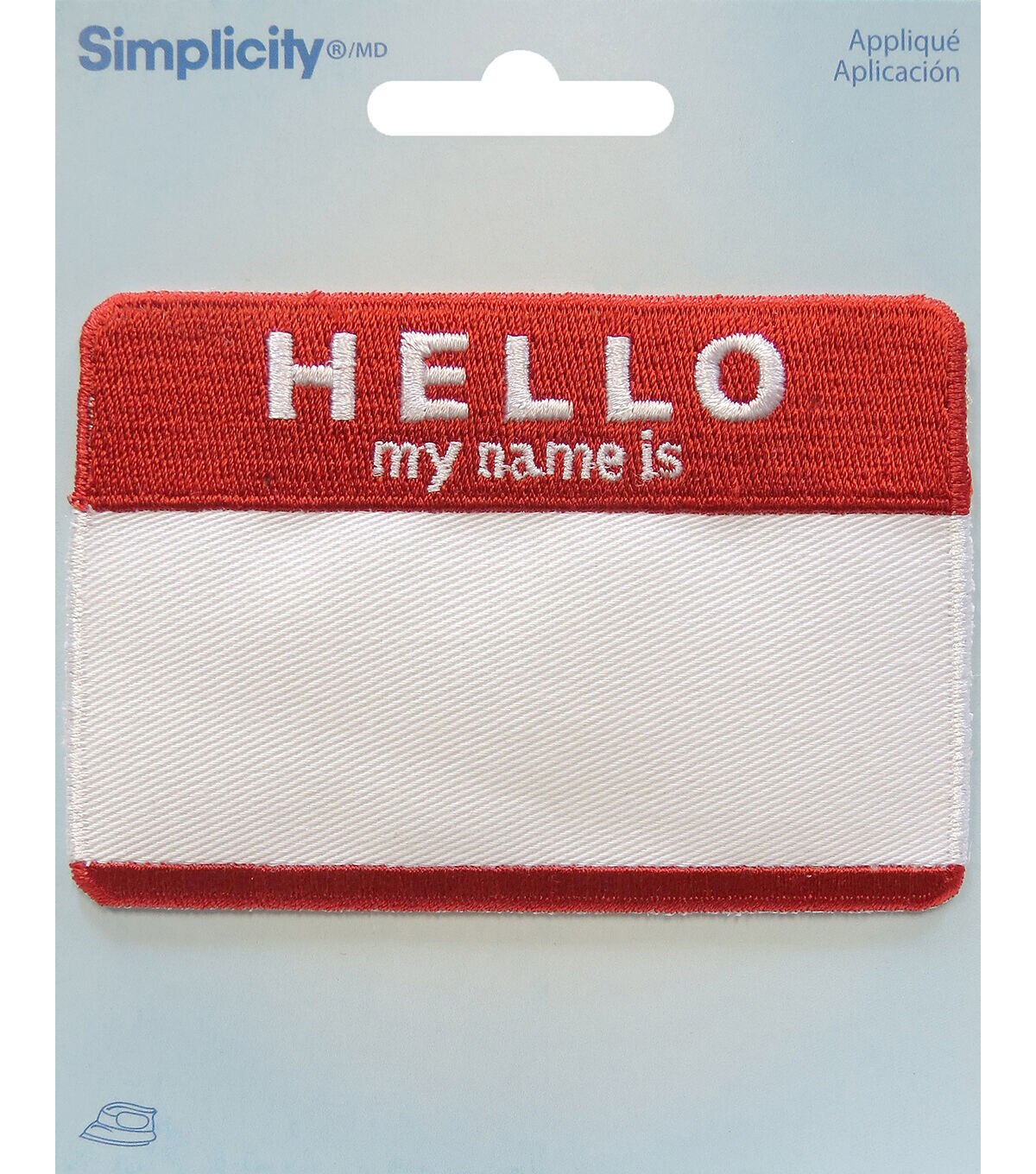 Simplicity Embroidered Hello My Name Is Iron On Patch