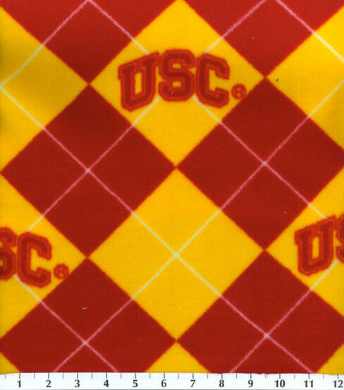 University of Southern California Trojans Fleece Fabric Argyle