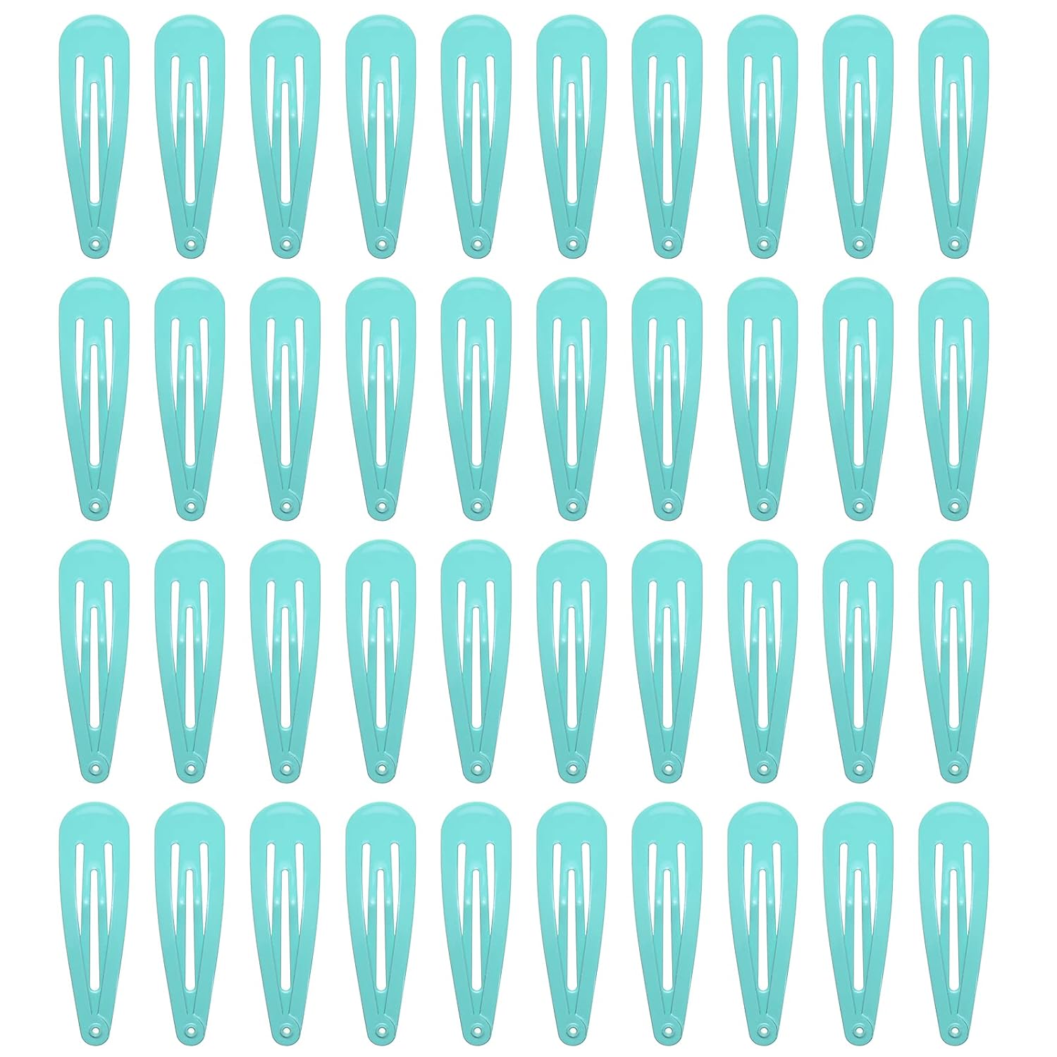 40 Pack Black 2 Inch Barrettes Women Metal Snap Hair Clips Accessories