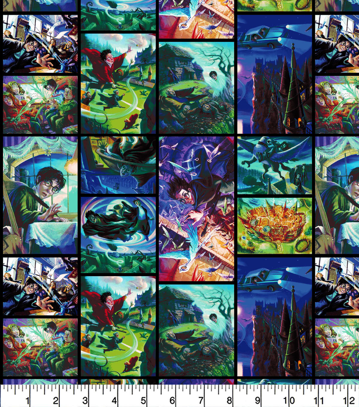 Harry Potter Scene Frames Cotton Fabric