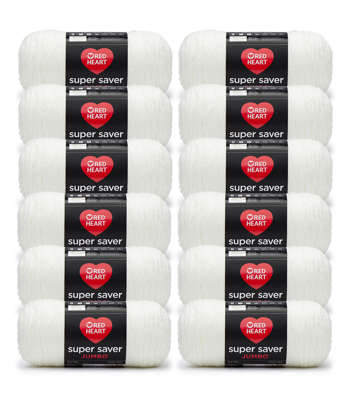 Red Heart Super Saver Jumbo 744yds Acrylic Worsted Yarn 12 Bundle