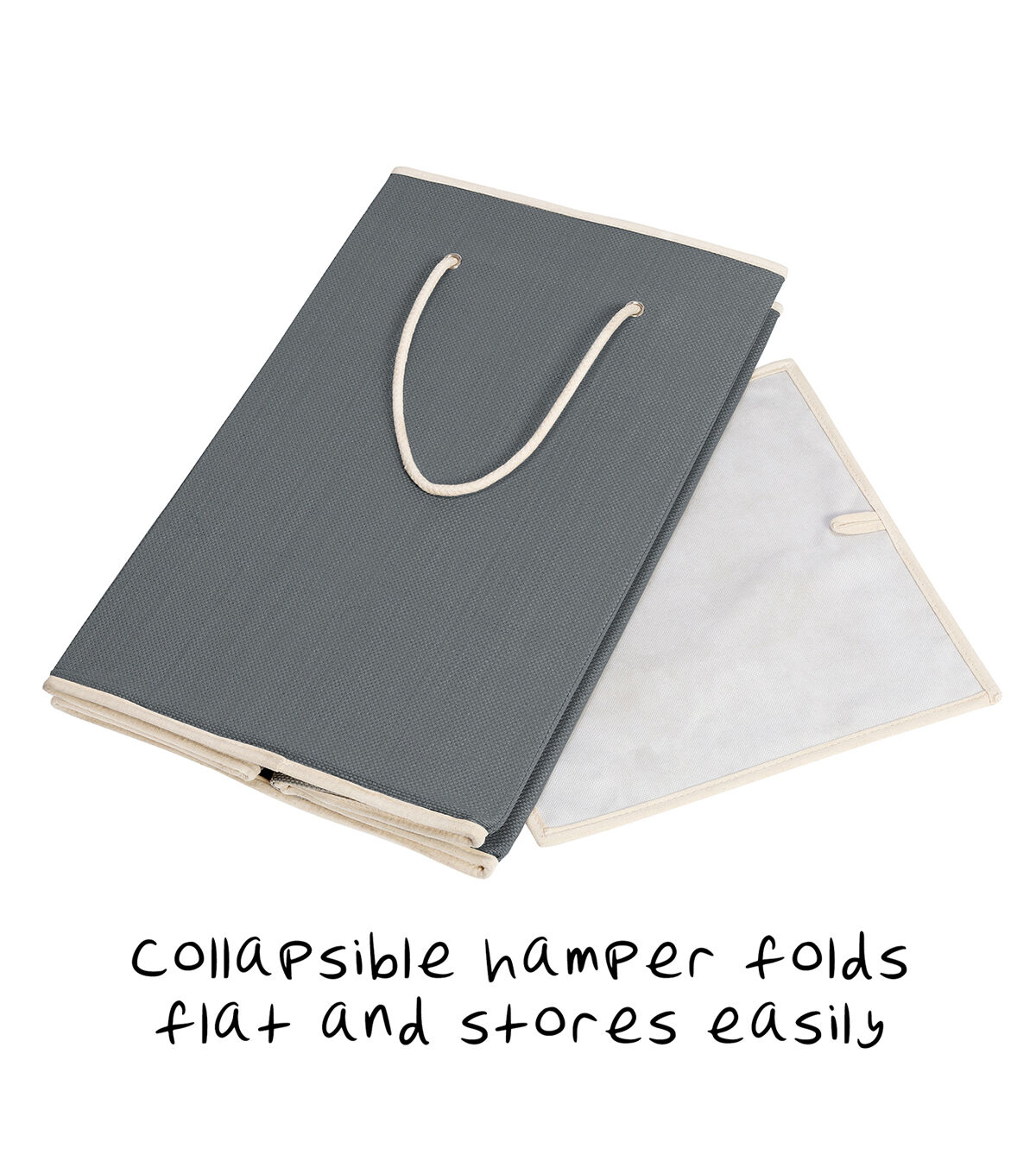 Honey Can Do 14 x 22 Gray Resin Square Laundry Hamper With Handles