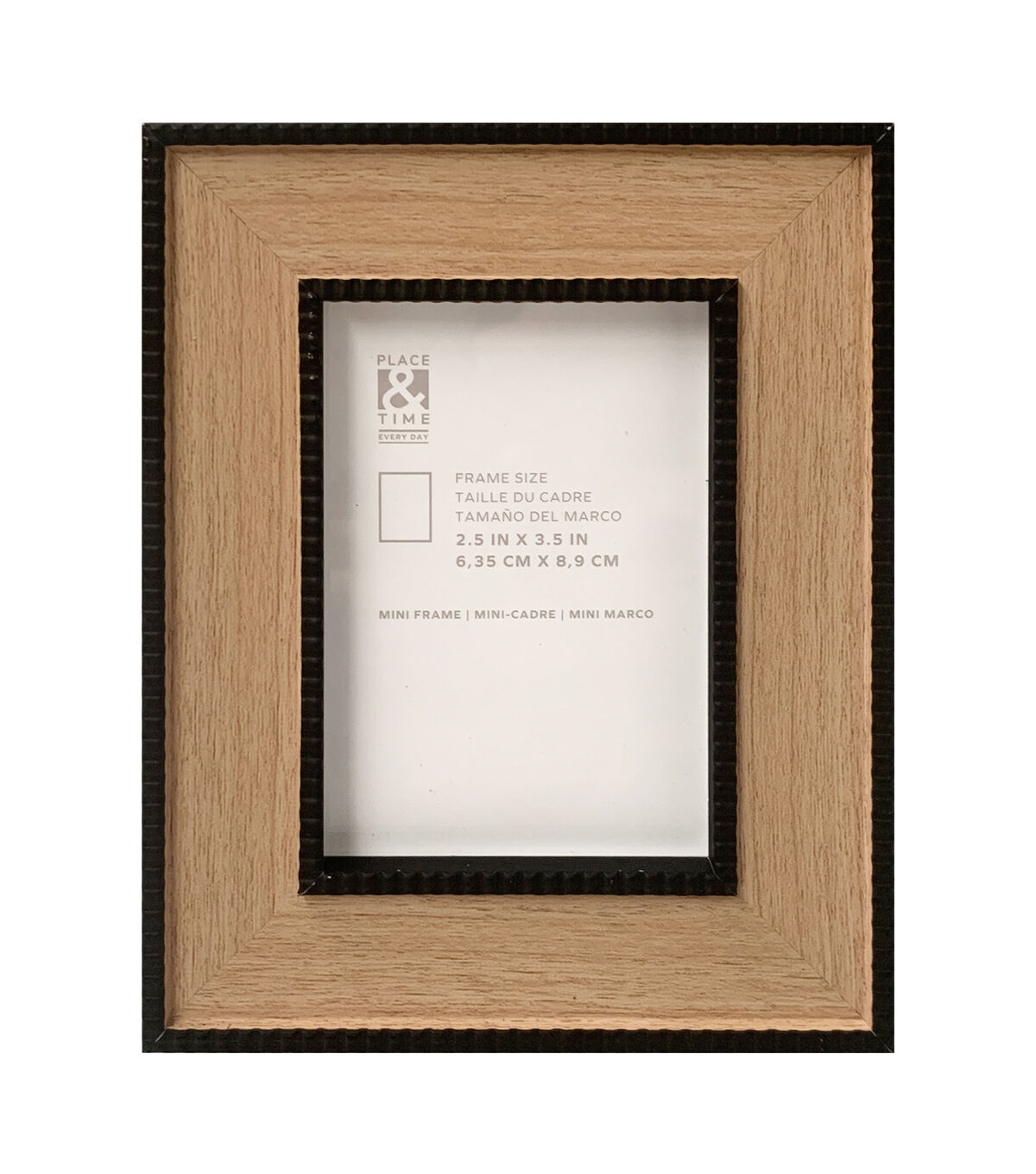 2.5 x 3.5 Brown Wood Black Tabletop Picture Frame by Place & Time