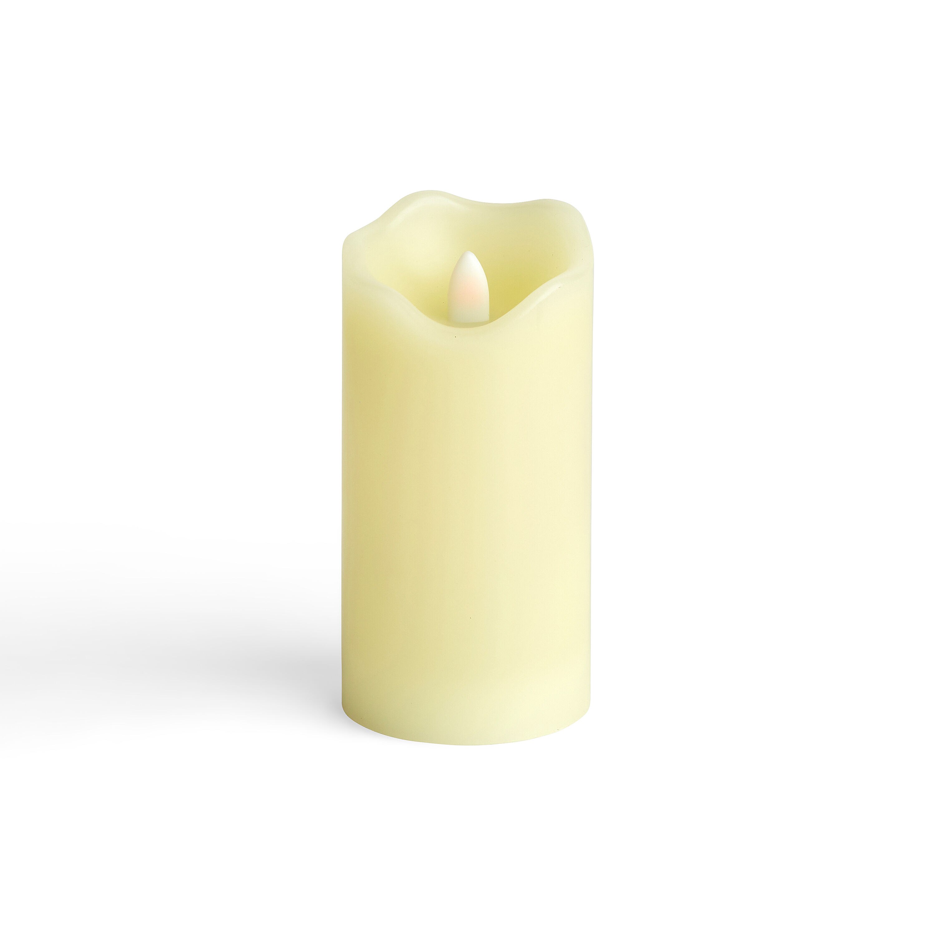 3 x 6 LED Ivory Wave Edge Pillar Candle by Hudson 43