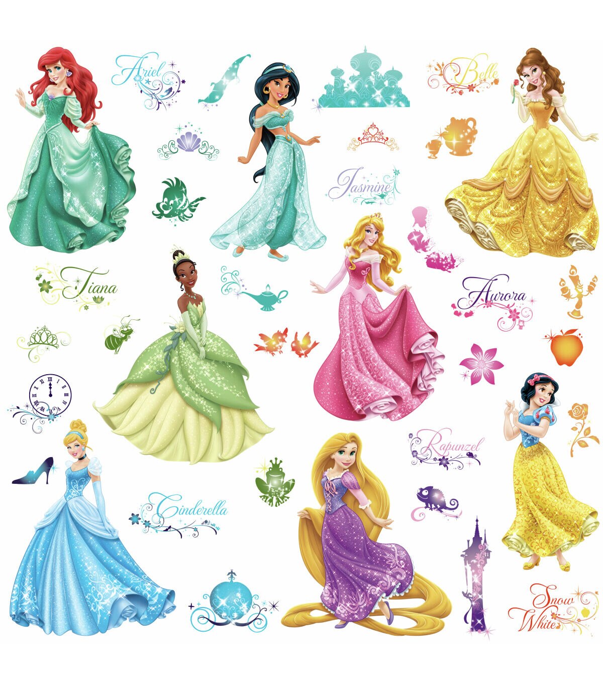 RoomMates Peel & Stick Wall Decals Disney Princess Royal Debut
