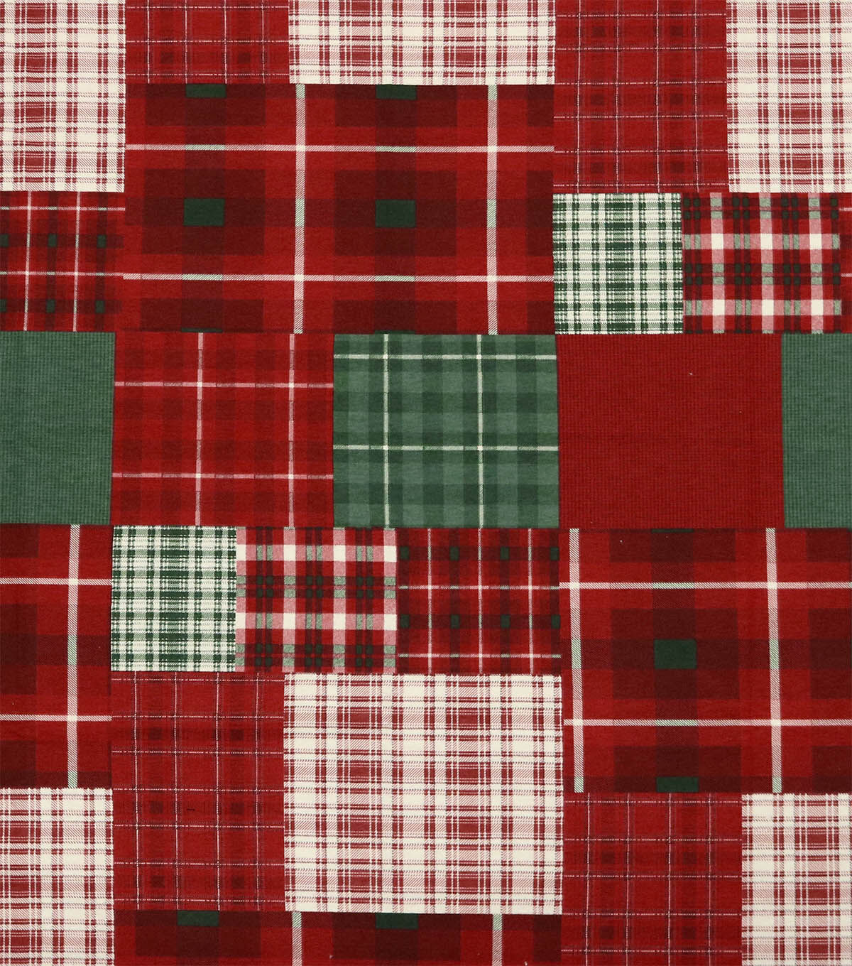 Red & Green Plaid Patchwork Super Snuggle Christmas Flannel Fabric