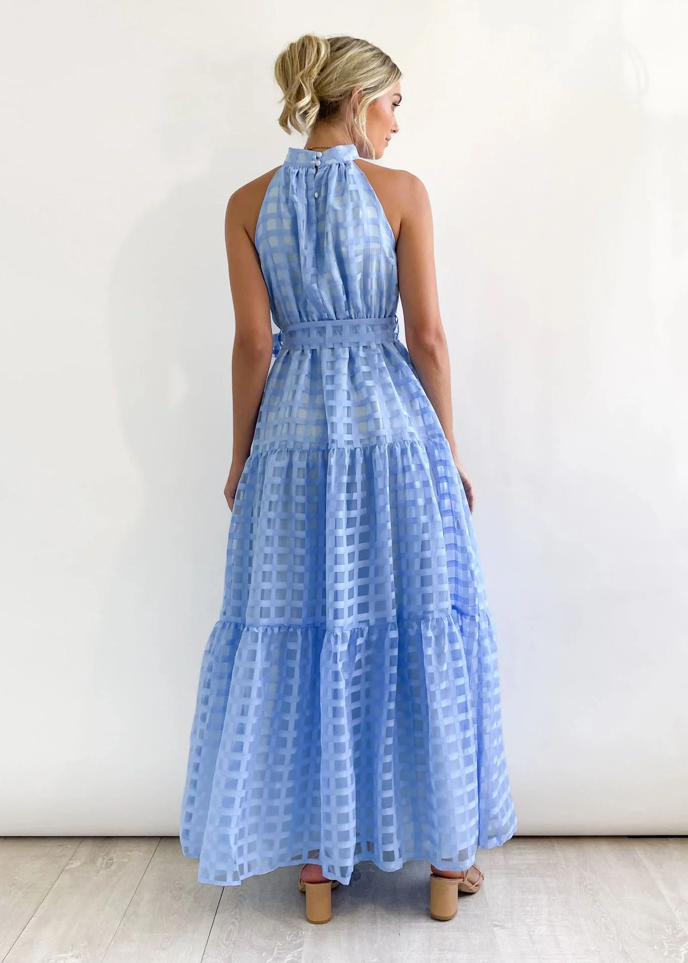 2023 Fashion Trends | Hot Pink Halter Retro Maxi Summer Dress