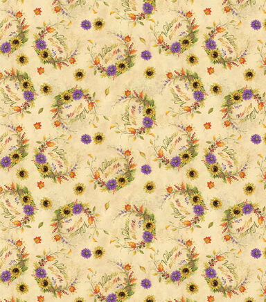 Susan Winget Welcome Autumn Wreaths Fall Cotton Fabric