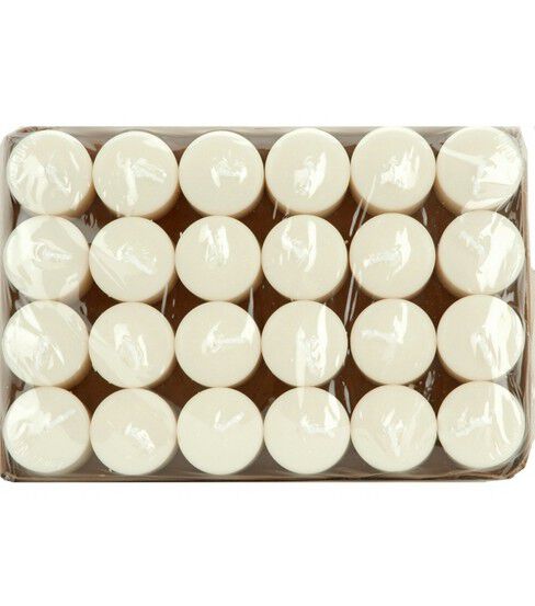 24pk White Unscented Votive Candle by Hudson 43