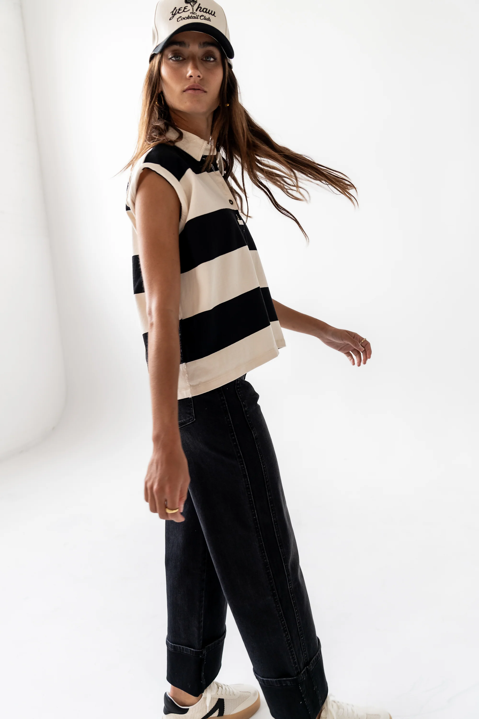 Blake Striped top in Black
