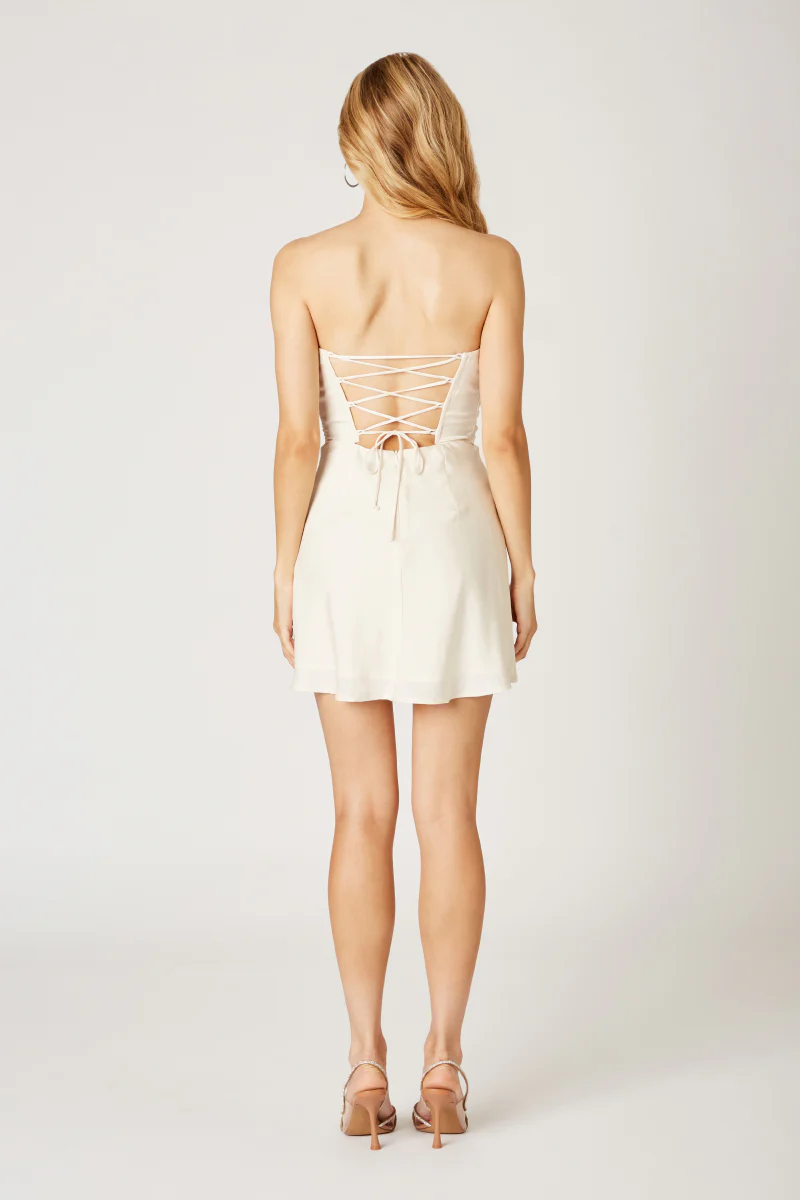 Double Twist Satin Mini Dress