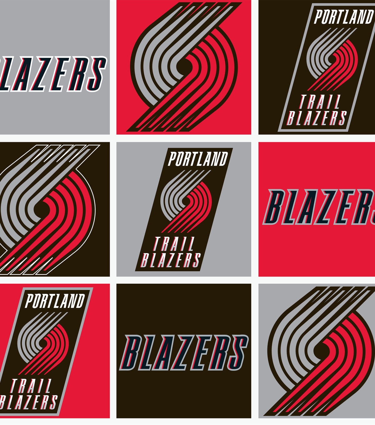 Portland Trailblazers Fleece Fabric Block