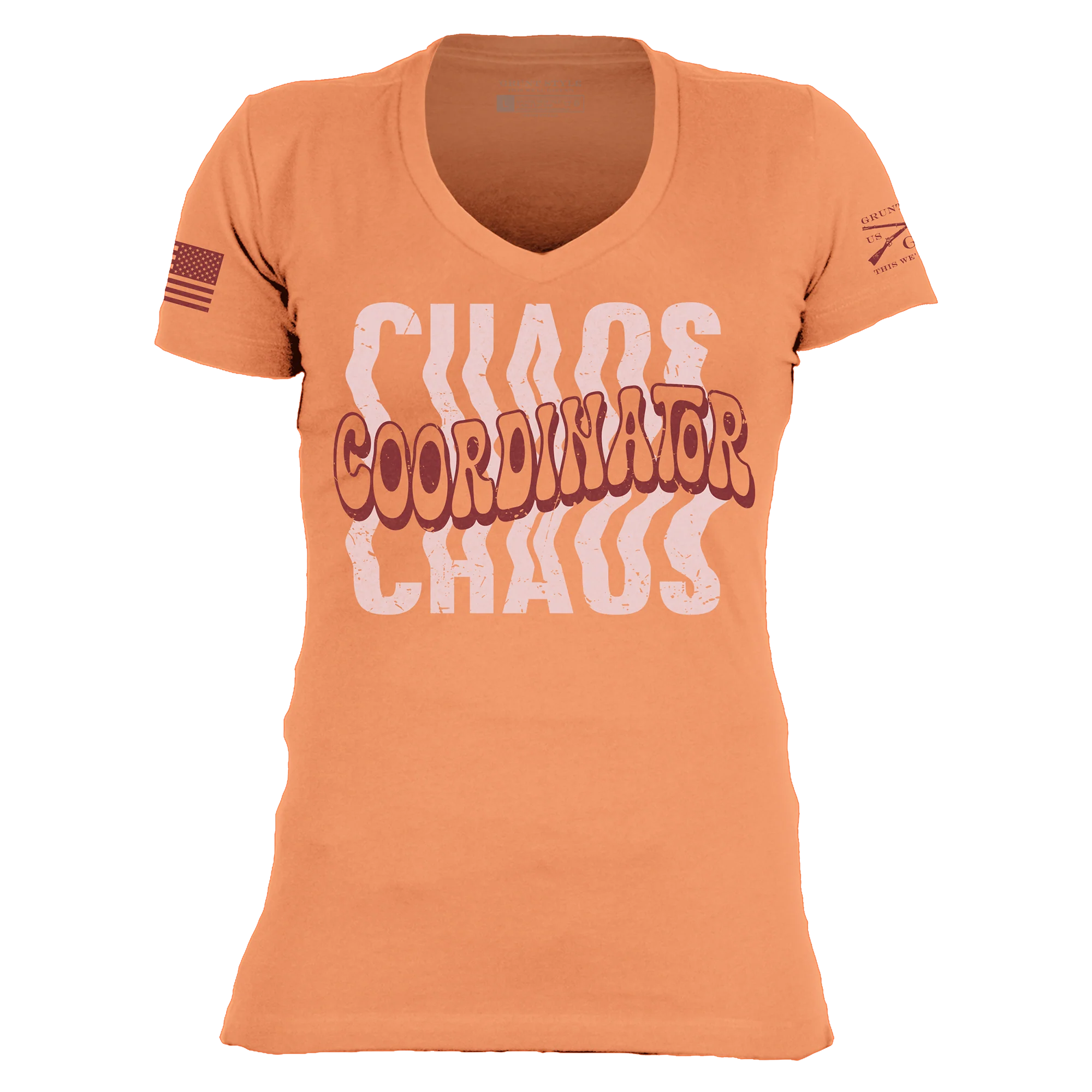 Women's Chaos Coordinator V-Neck - Apricot Crush