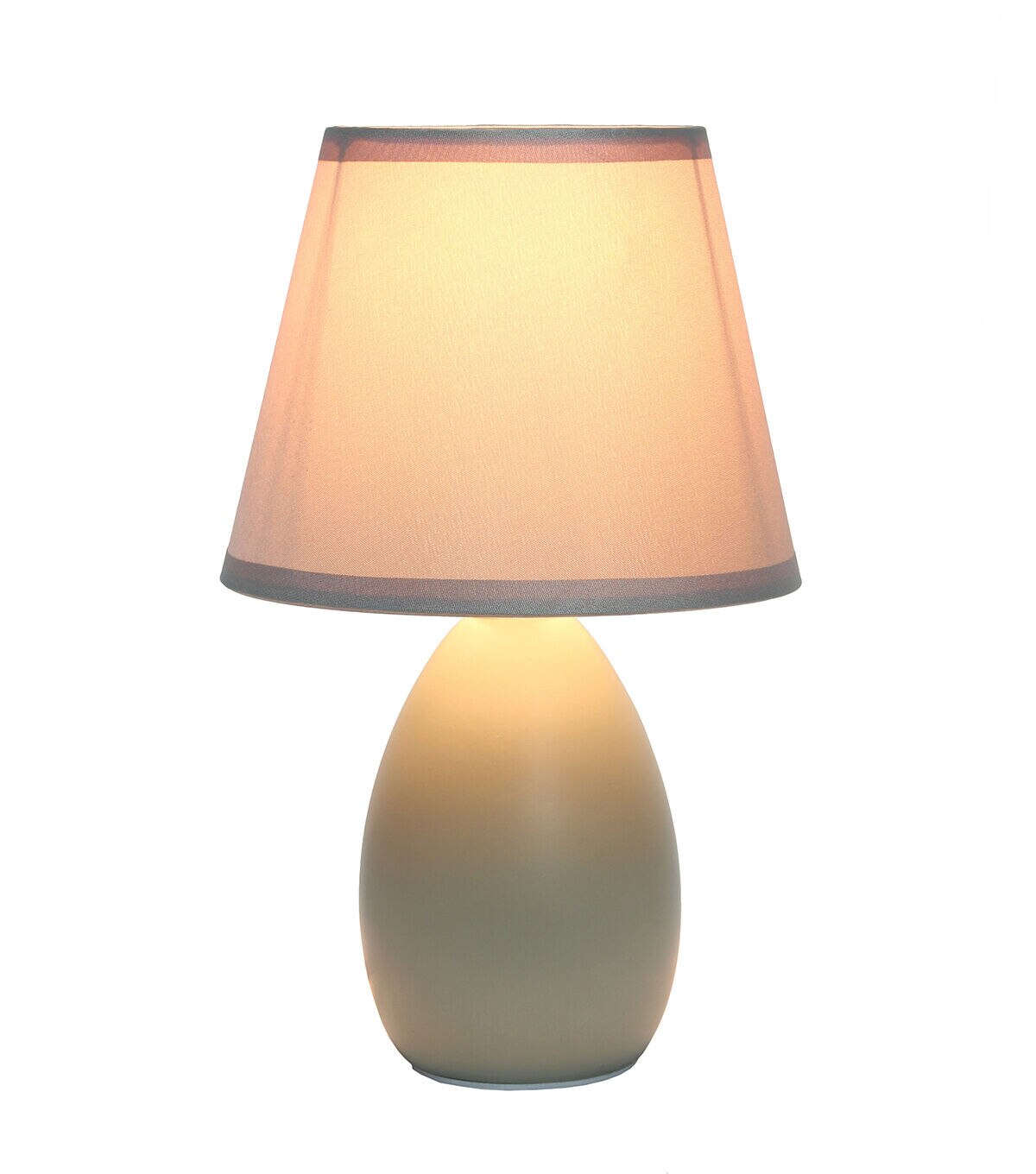 All The Rages Mini Egg Oval Ceramic Table Lamp, Gray