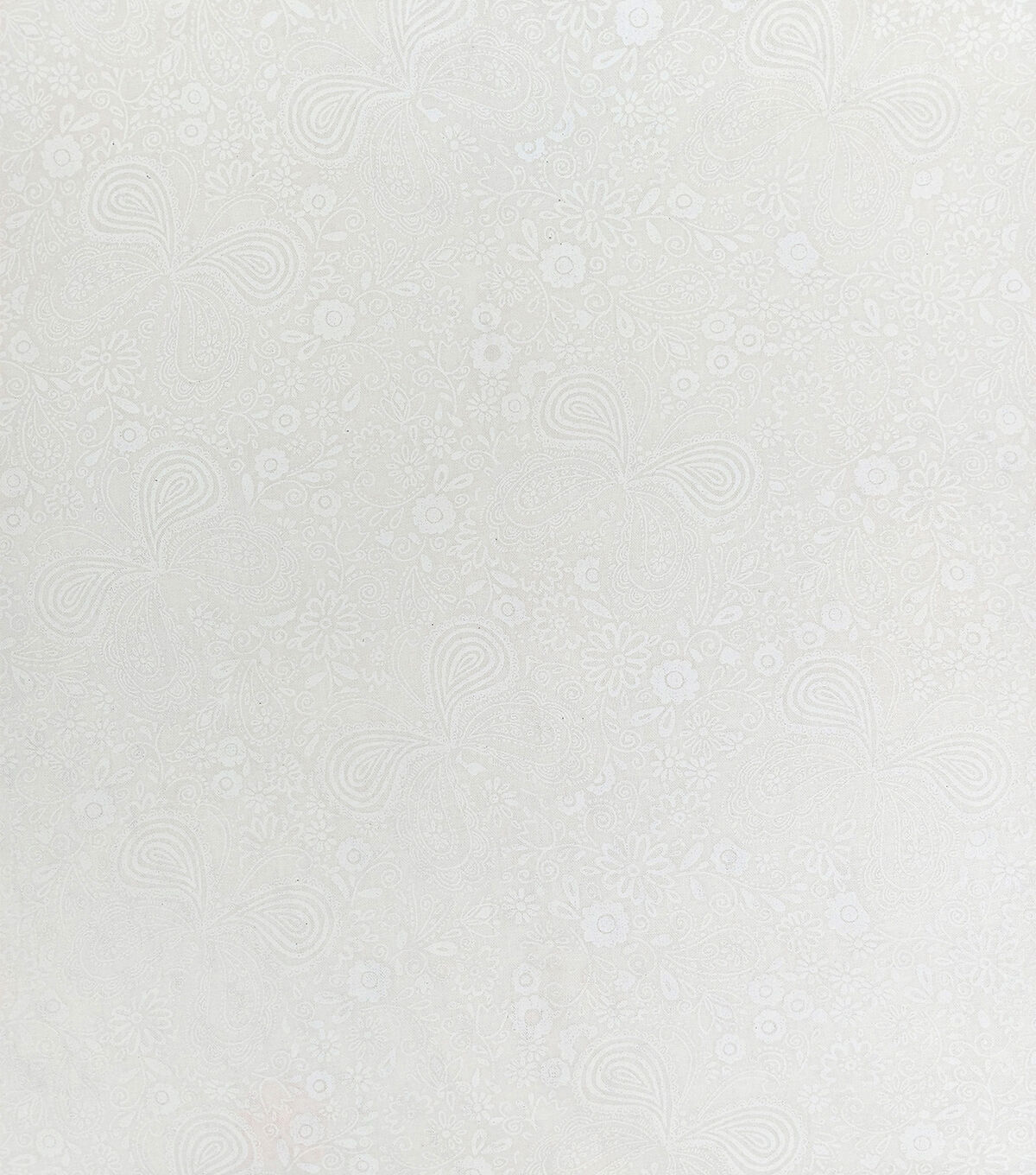 White Floral & Butterflies Quilt Cotton Fabric by Keepsake Calico