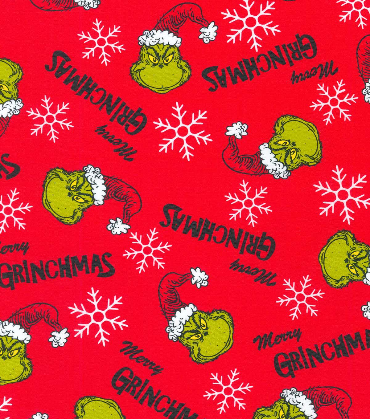 Robert Kaufman Merry Grinchmas & Snowflakes Christmas Cotton Fabric