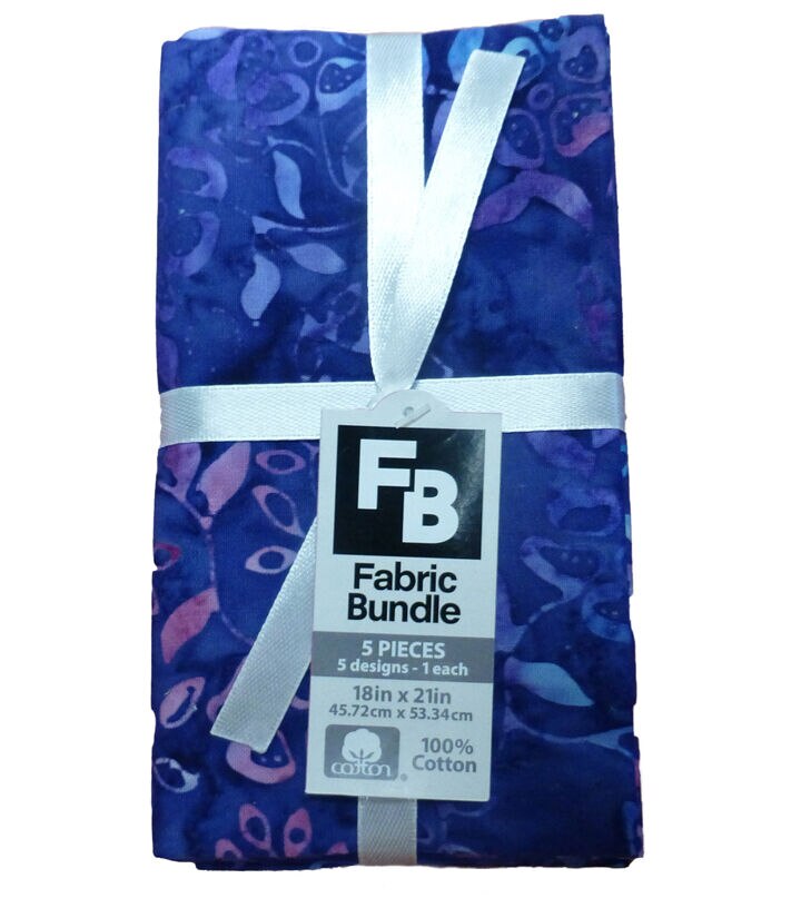 Purple Batik 18x21 Cotton Fabric Quarter Bundle