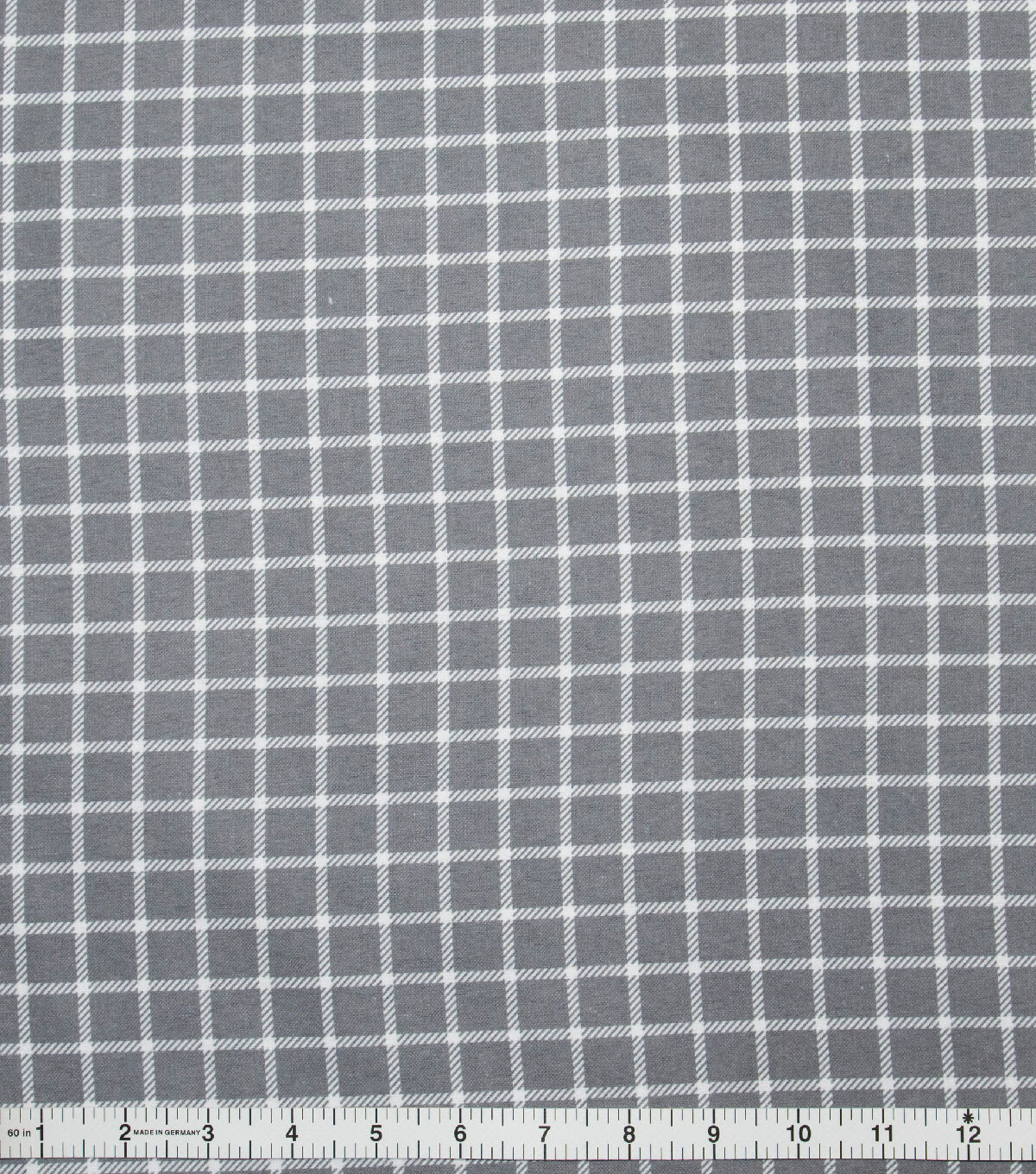 Super Snuggle Gray Windowpane Plaid Flannel Fabric