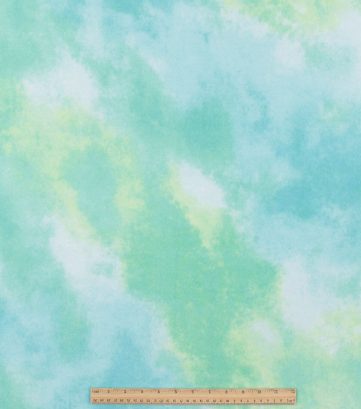 Blue & Green Watercolor Tie Dye Anti Pill Plush Fleece Fabric