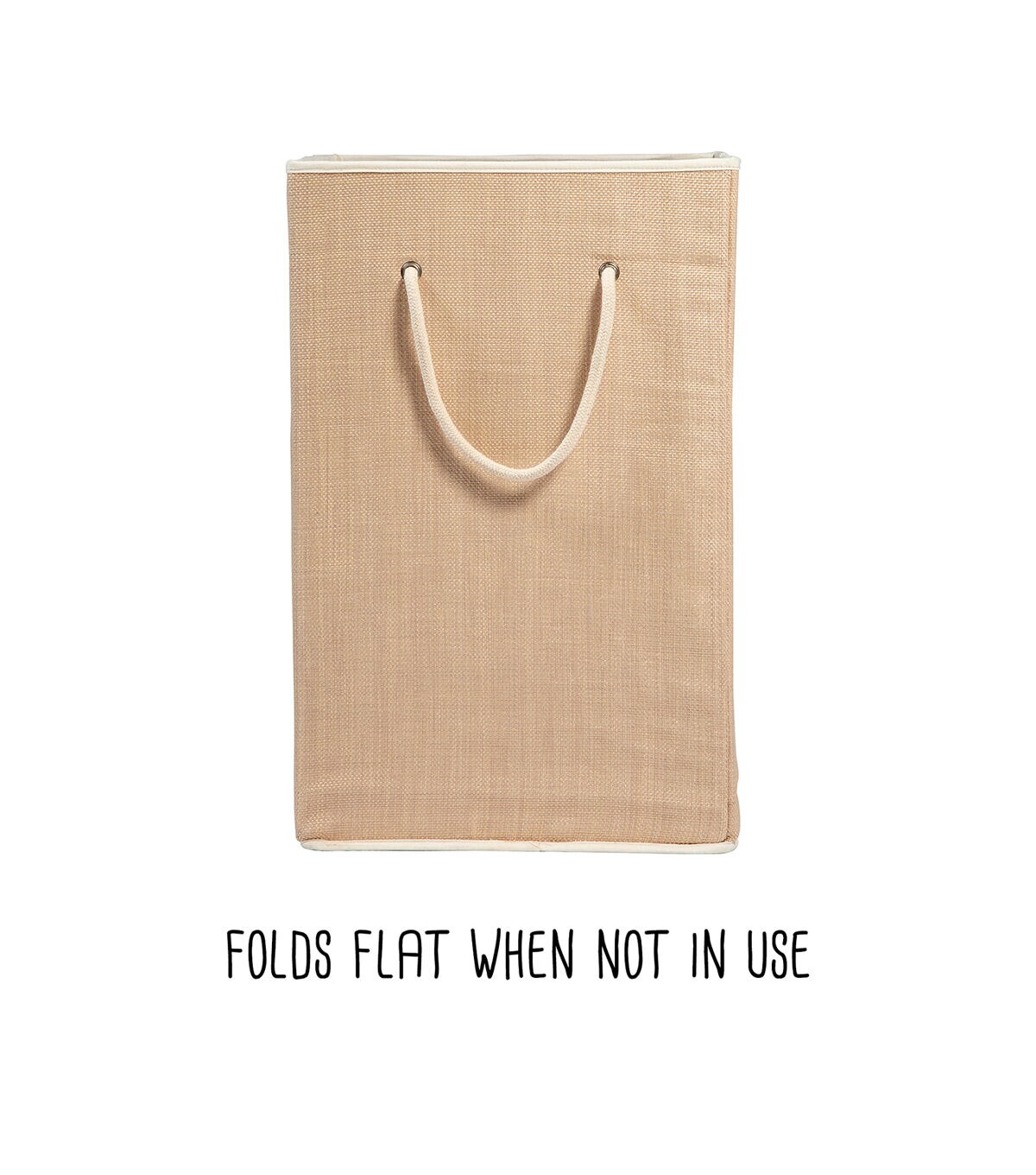 Honey Can Do 14 x 26 Natural Resin Square Laundry Hamper With Handles