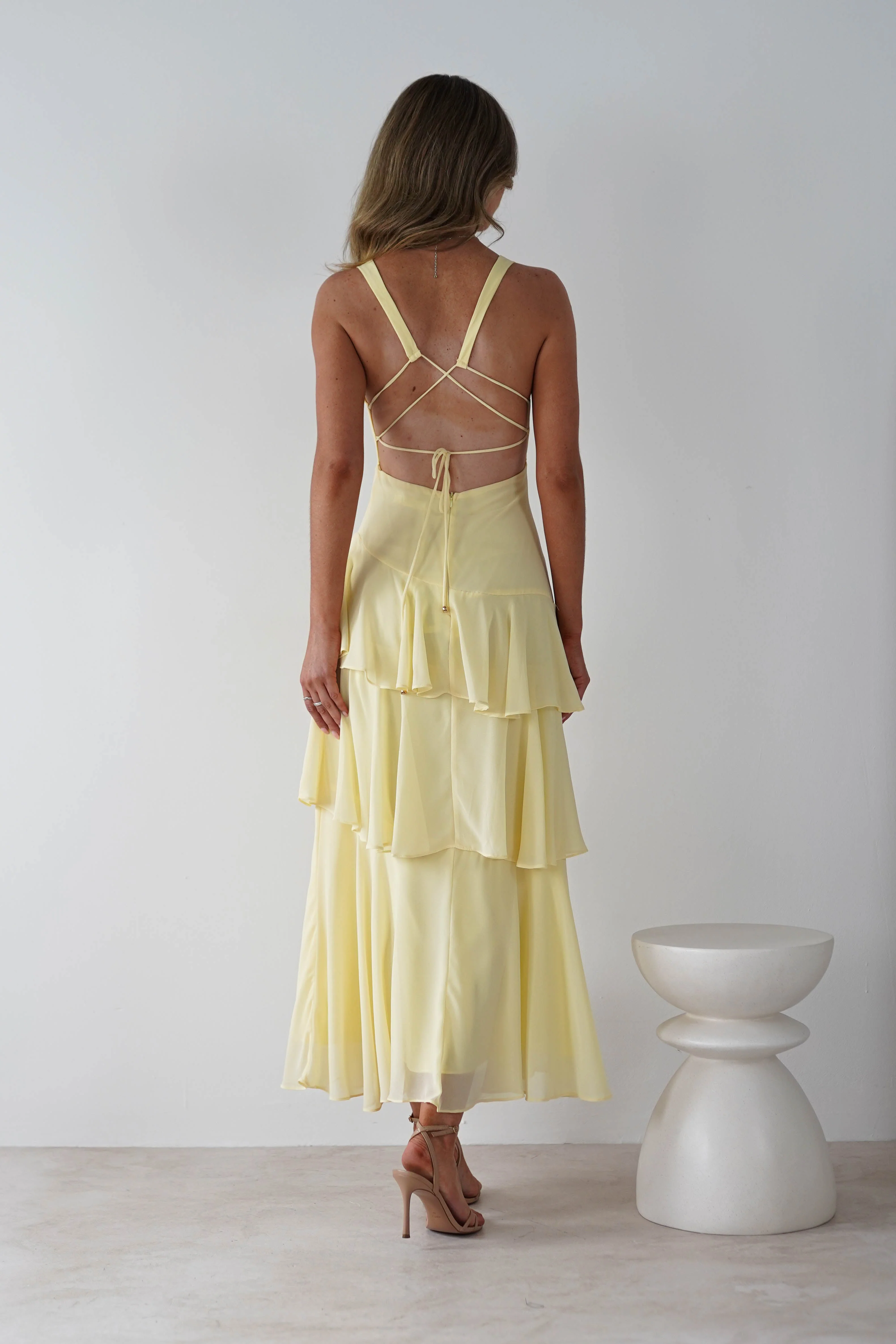 Andalusia Ruffle Maxi Dress | Yellow