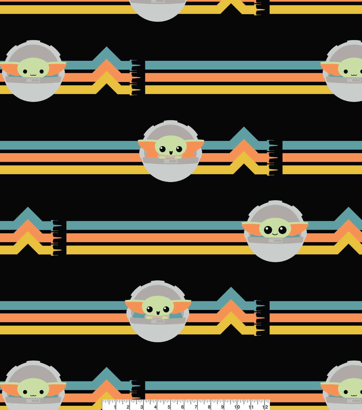 Mandalorian Child Retro Stripe Fleece Fabric