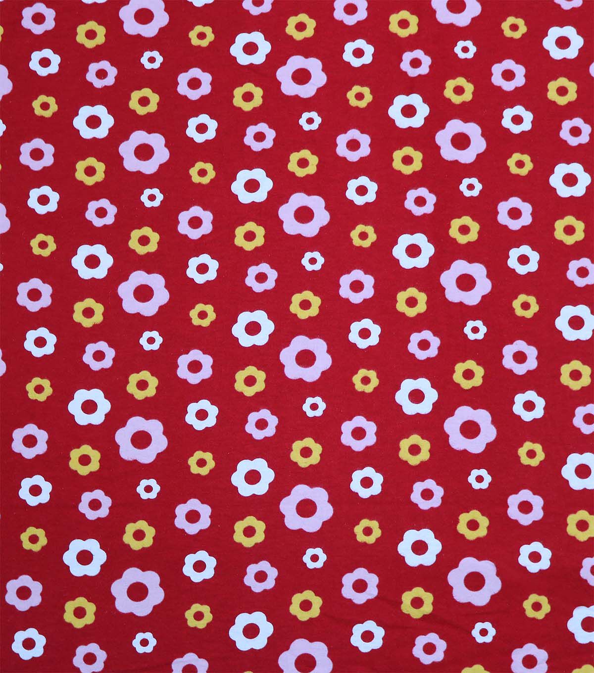 Flowers on Red Super Snuggle Flannel Fabric