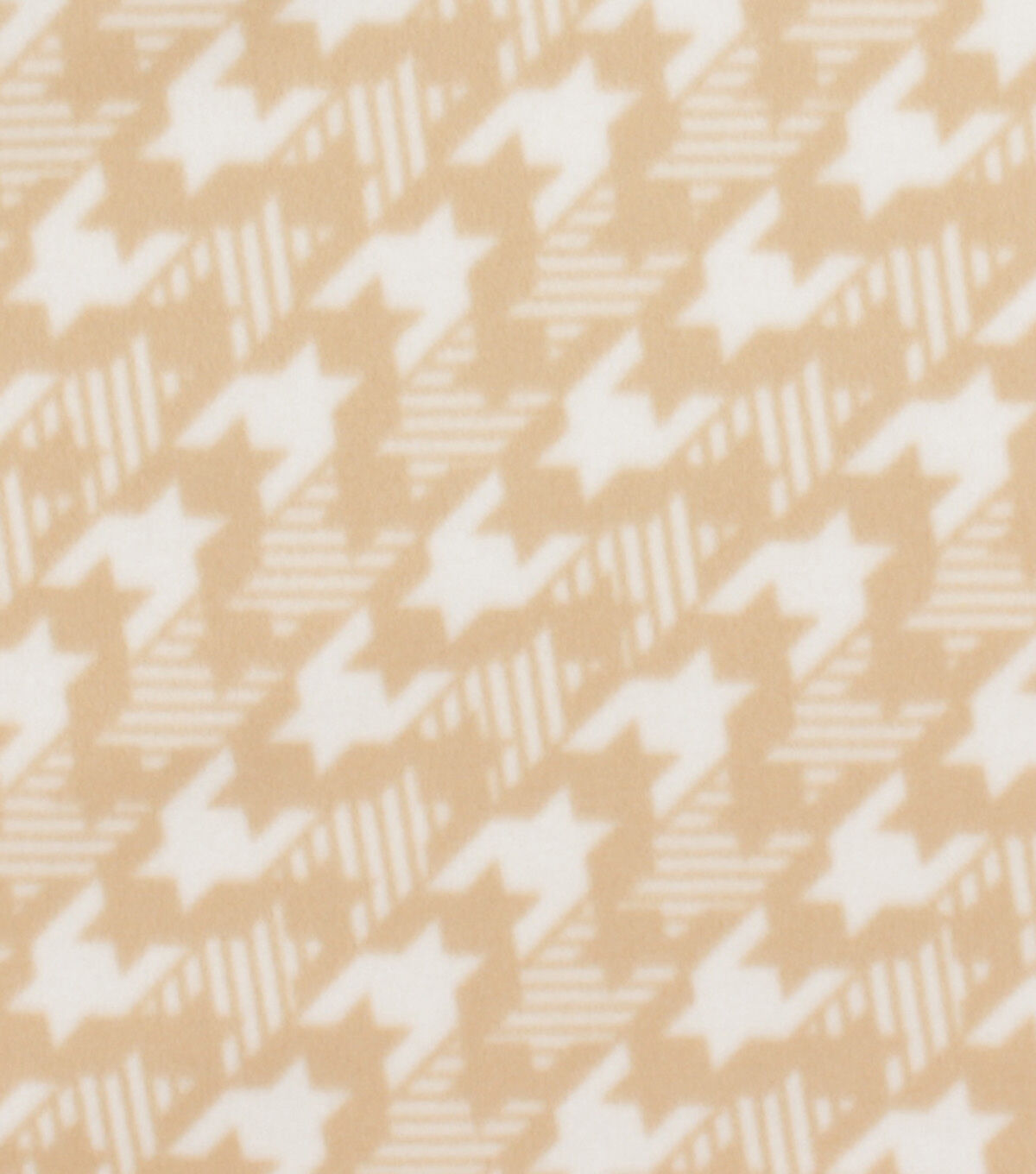 Brown Diagonal Houndstooth Blizzard Fleece Fabric