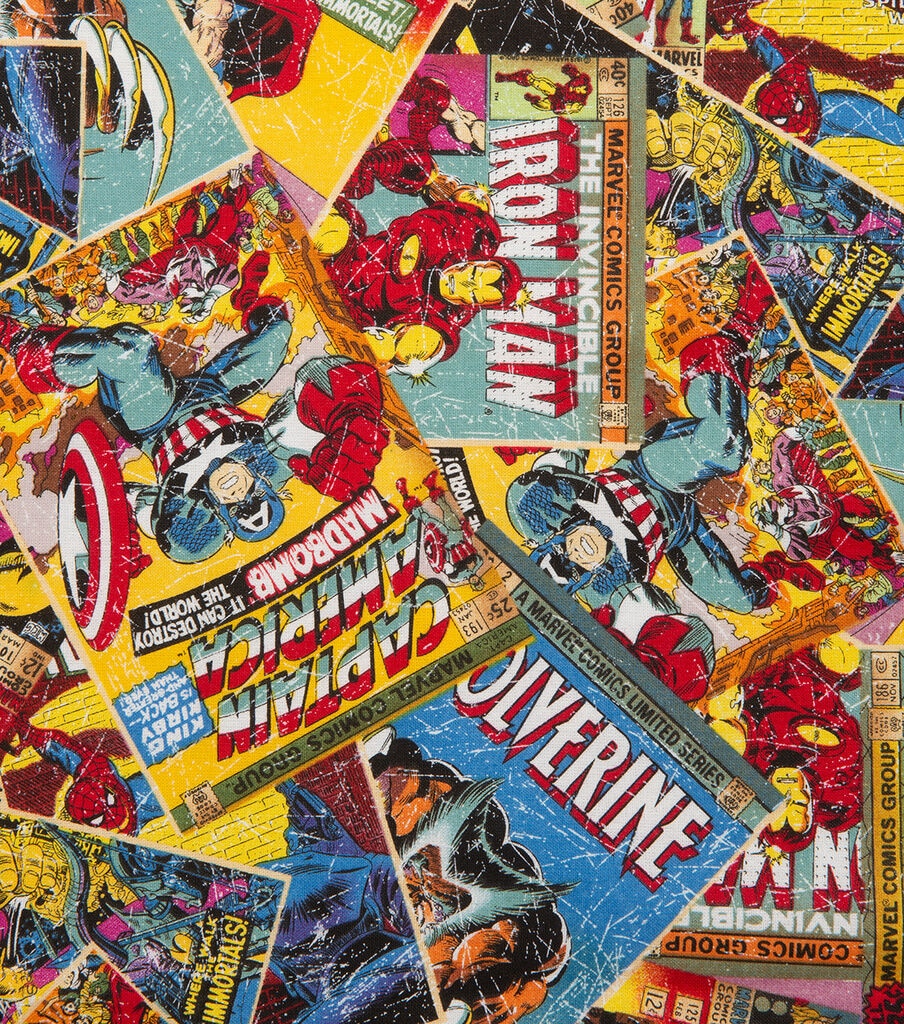 Marvel Comics Cotton Fabric Retro Comic