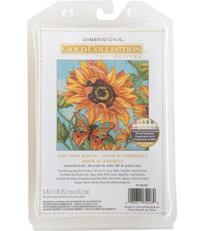 Dimensions 9 x 6 Sunflower Garden Counted Cross Stitch Kit