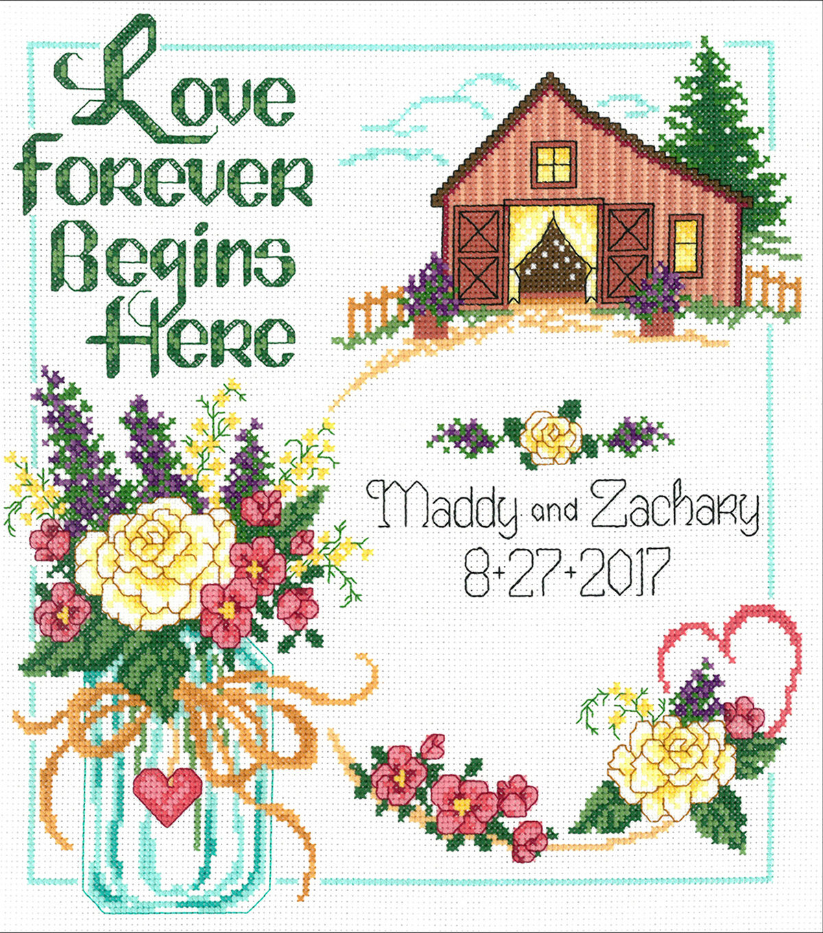 Imaginating 10.5 x 11.5 Country Wedding Counted Cross Stitch Kit
