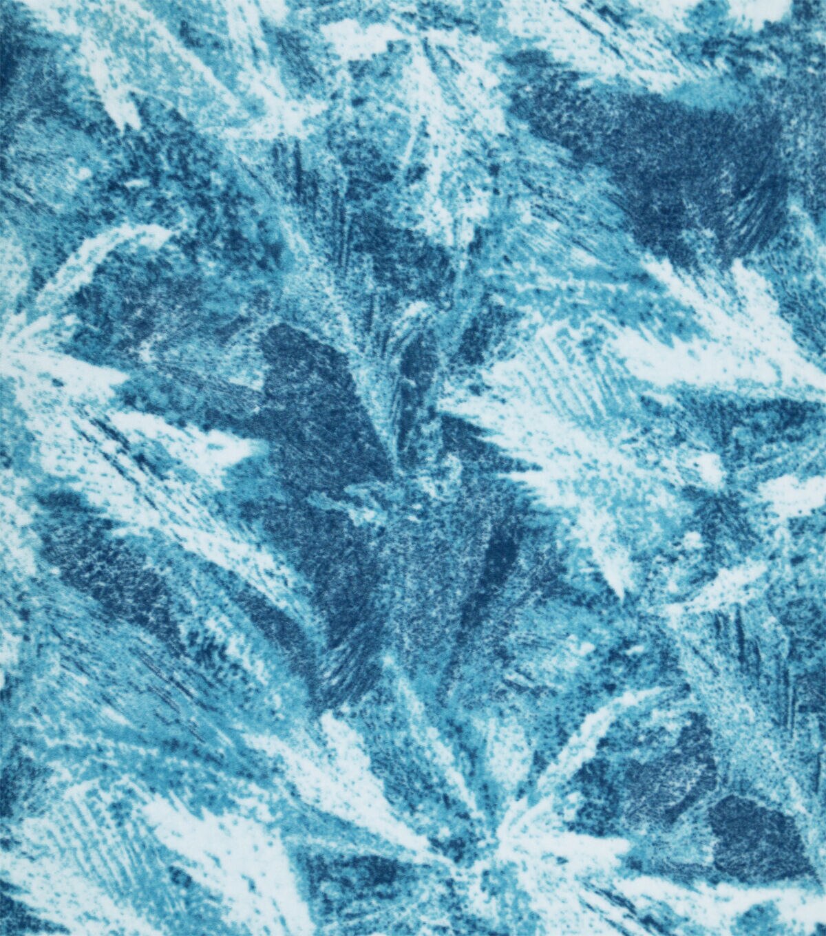 Blue Winter Scape Icicles Luxe Fleece Fabric