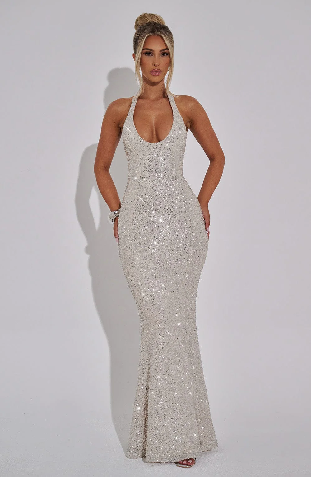 ALANA BACKLESS SEQUIN MAXI DRESS