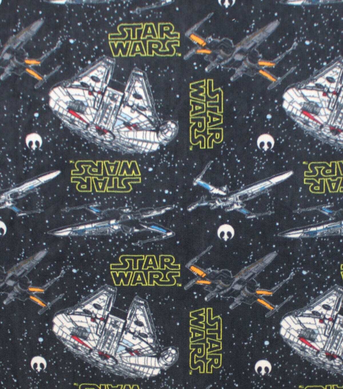 Star Wars Fleece Fabric 58 Ships Black