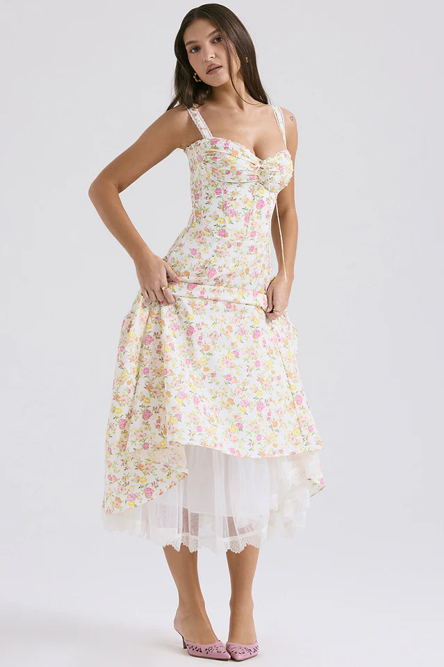 Rosalee Print Cotton Sundress