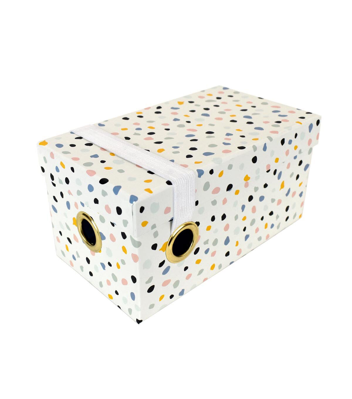 9 Multi Dots Rectangle Box With Elastic Closure