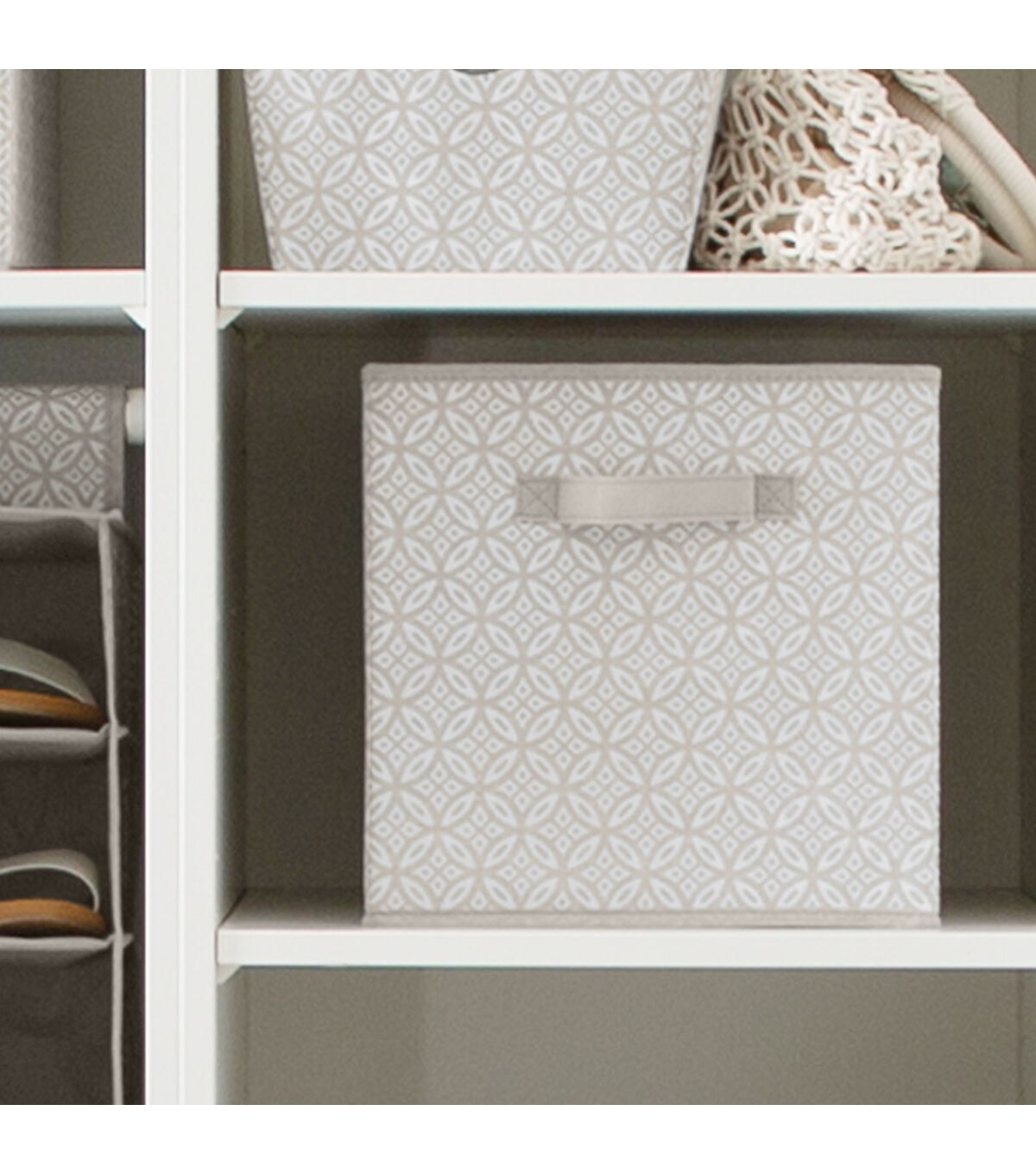 Simplify 12 Gray Boho Collapsible Storage Cube