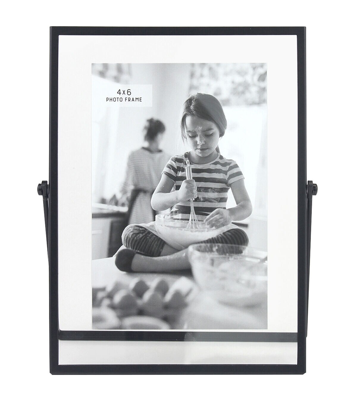 4 x 6 Black Floating Easel Tabletop Picture Frame