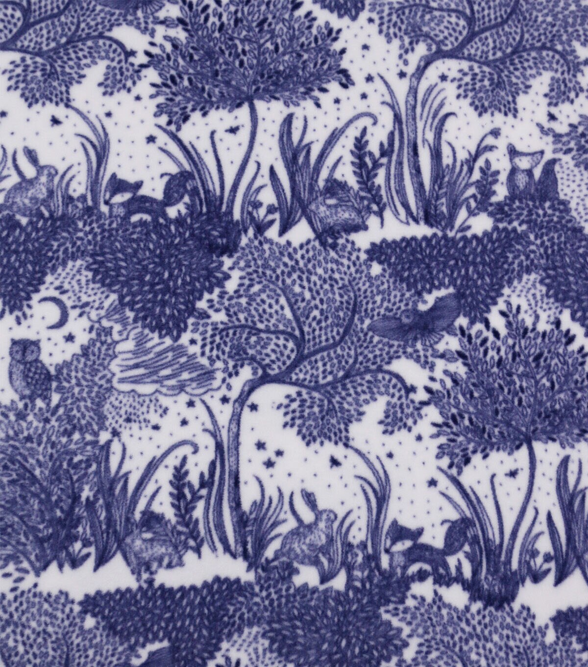 Blue Packed Wilderness Anti Pill Fleece Fabric