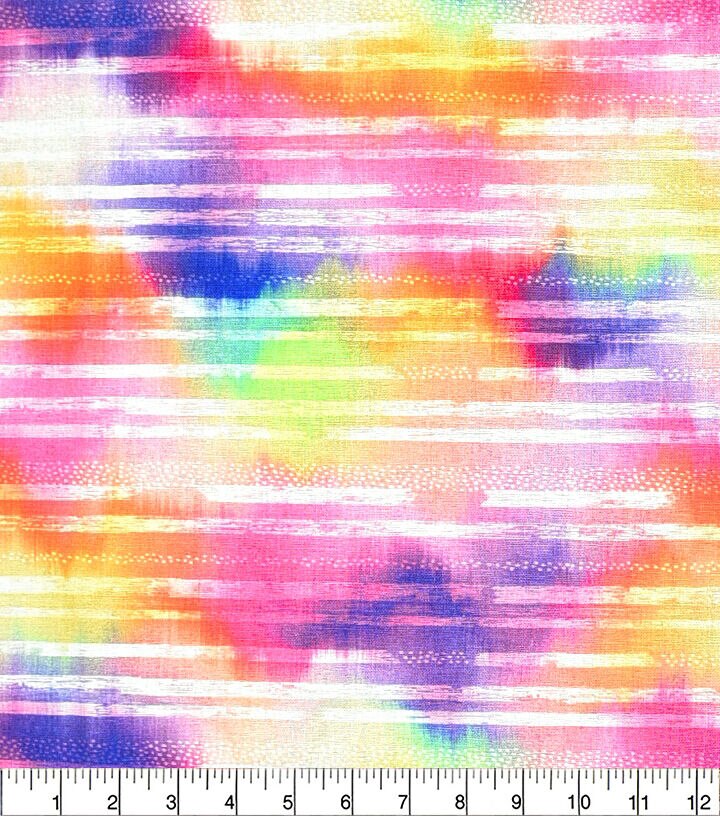 Multicolor Watercolor Striped Quilt Cotton Fabric by Keepsake Calico