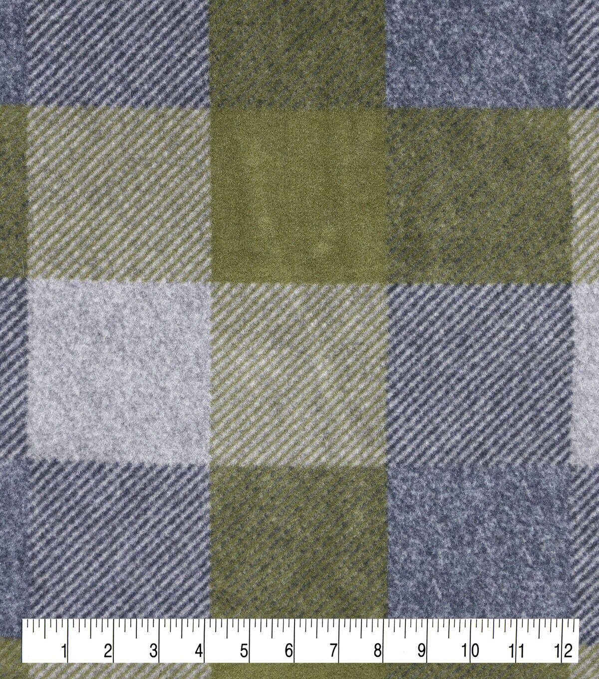Calming Green Plaid Luxe Fleece Fabric