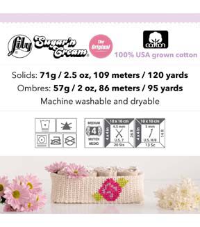 Lily Sugar'n Cream 120yds Worsted Cotton Yarn 6 Bundle