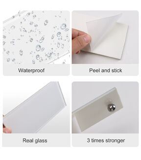 White Glass 3x6 Self Adhesive Home Decor Tile