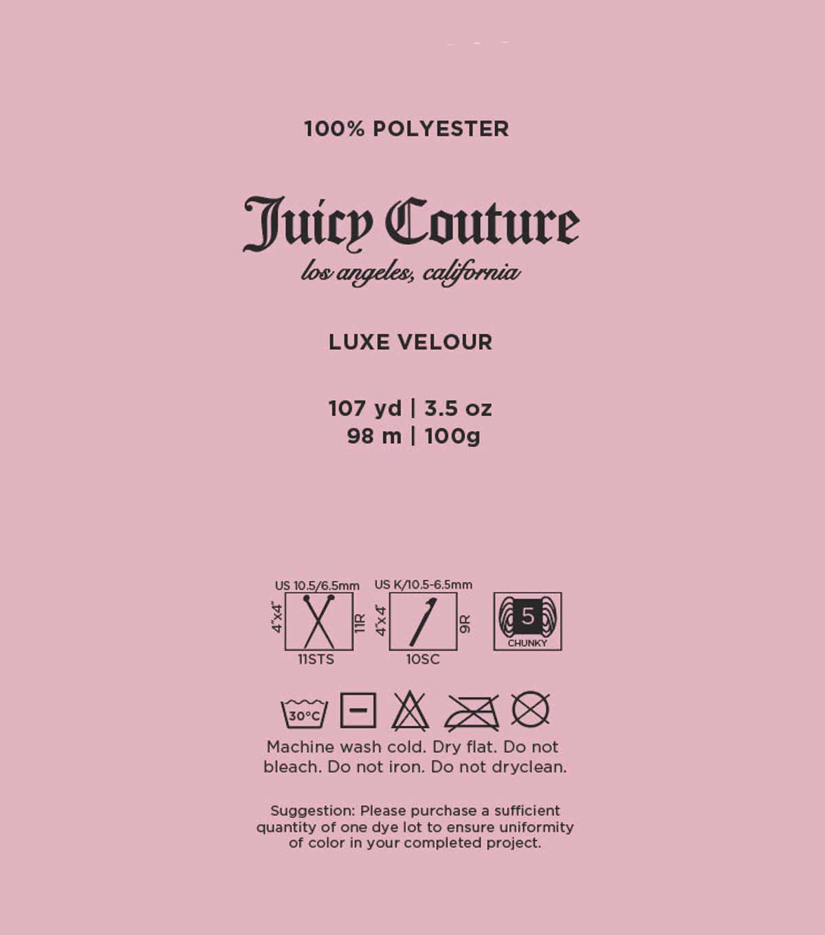 Juicy Couture Luxe Velour 107yds Bulky Polyester Yarn