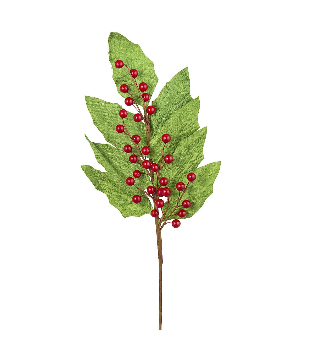 18 Red Pepperberry & Green Leaf Stem by Bloom Room