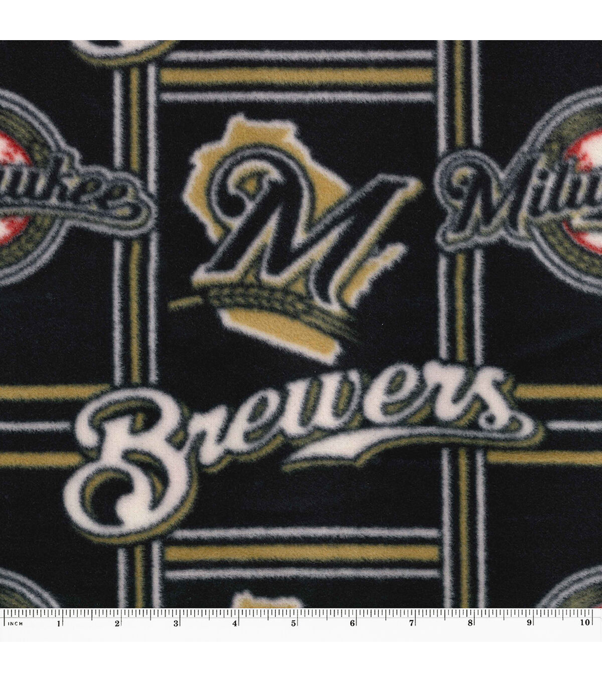 Fabric Traditions Milwaukee Brewers Fleece Fabric Logo