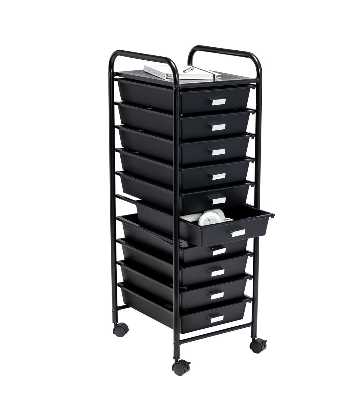 Honey Can Do 15 x 35 Black 10 Drawer Rolling Storage Cart
